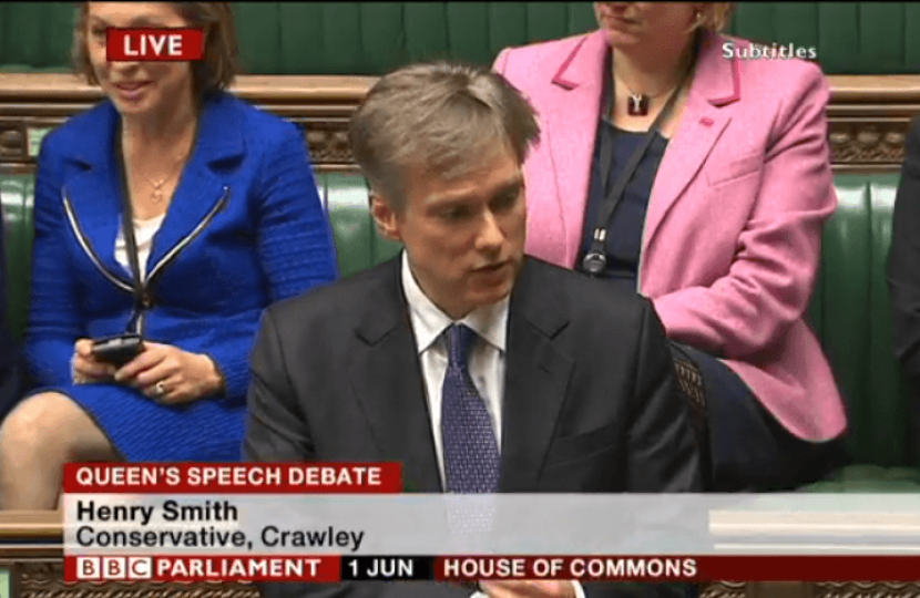 Henry Smith MP speech during the Queen's Speech Debate