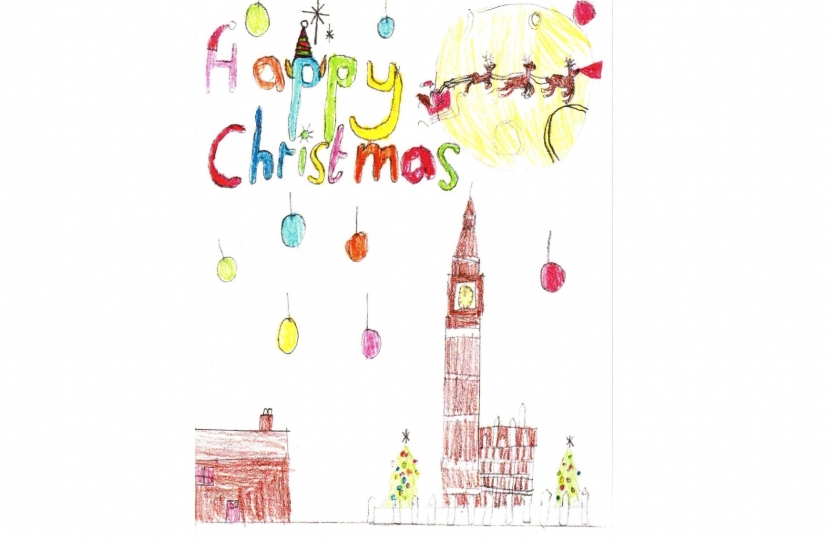 Crawley MP congratulates Christmas card contest champion