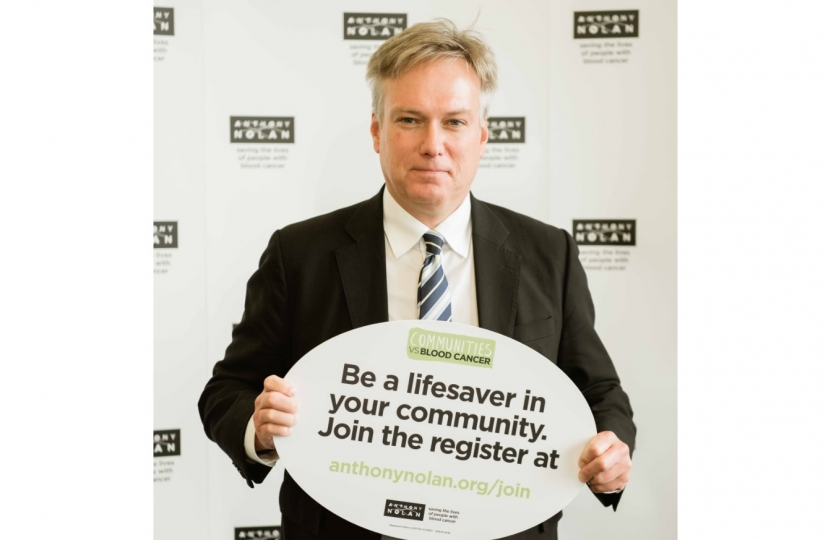 Henry Smith MP celebrates Crawley's efforts to cure blood cancer