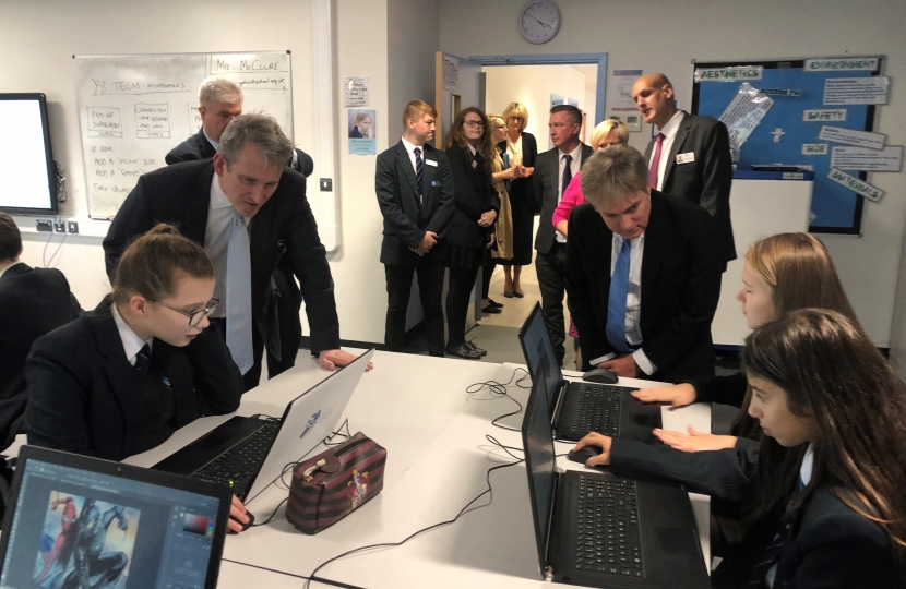 Henry Smith MP welcomes Education Secretary to Crawley