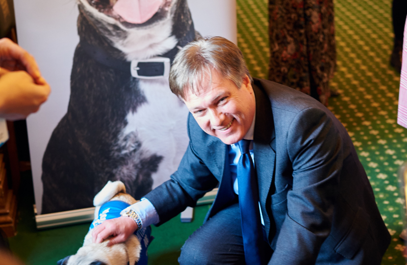 Henry Smith MP shows support for animal rescues at Battersea reception