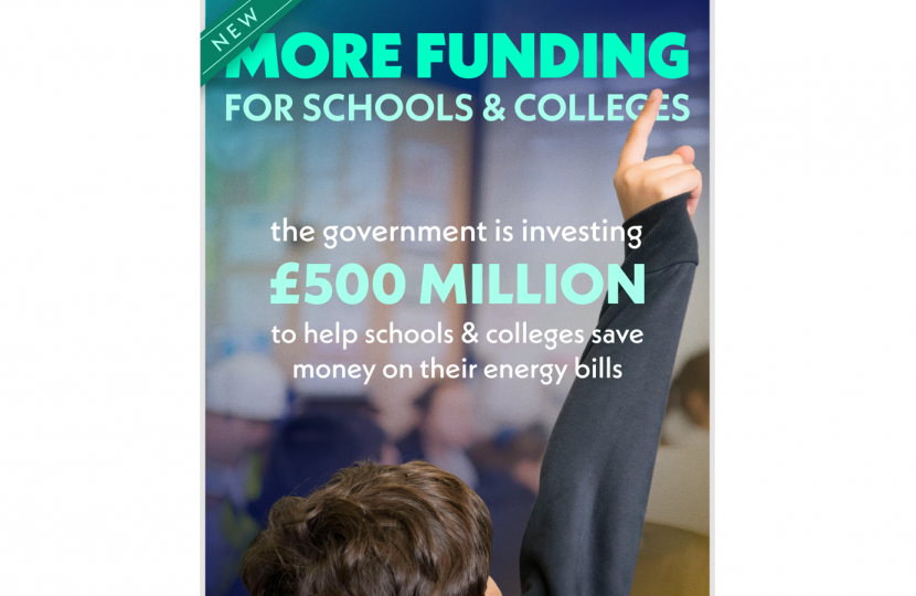 Henry Smith MP welcomes £500 million in extra funding from Government to help schools and colleges in Crawley with energy costs