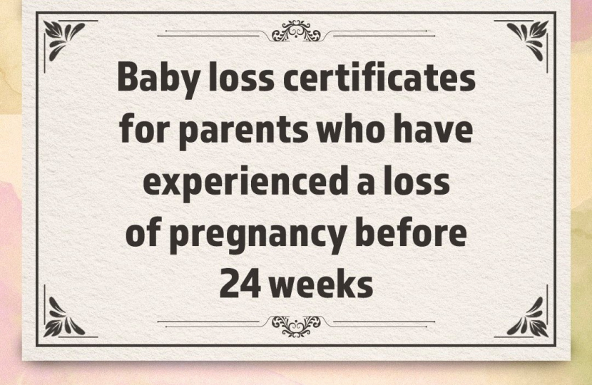 The recognition of the loss of a baby during pregnancy