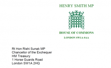 Henry Smith MP to Chancellor of the Exchequer on suspension of Air Passenger Duty