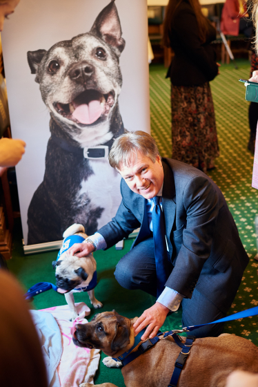 Henry Smith MP shows support for animal rescues at Battersea reception